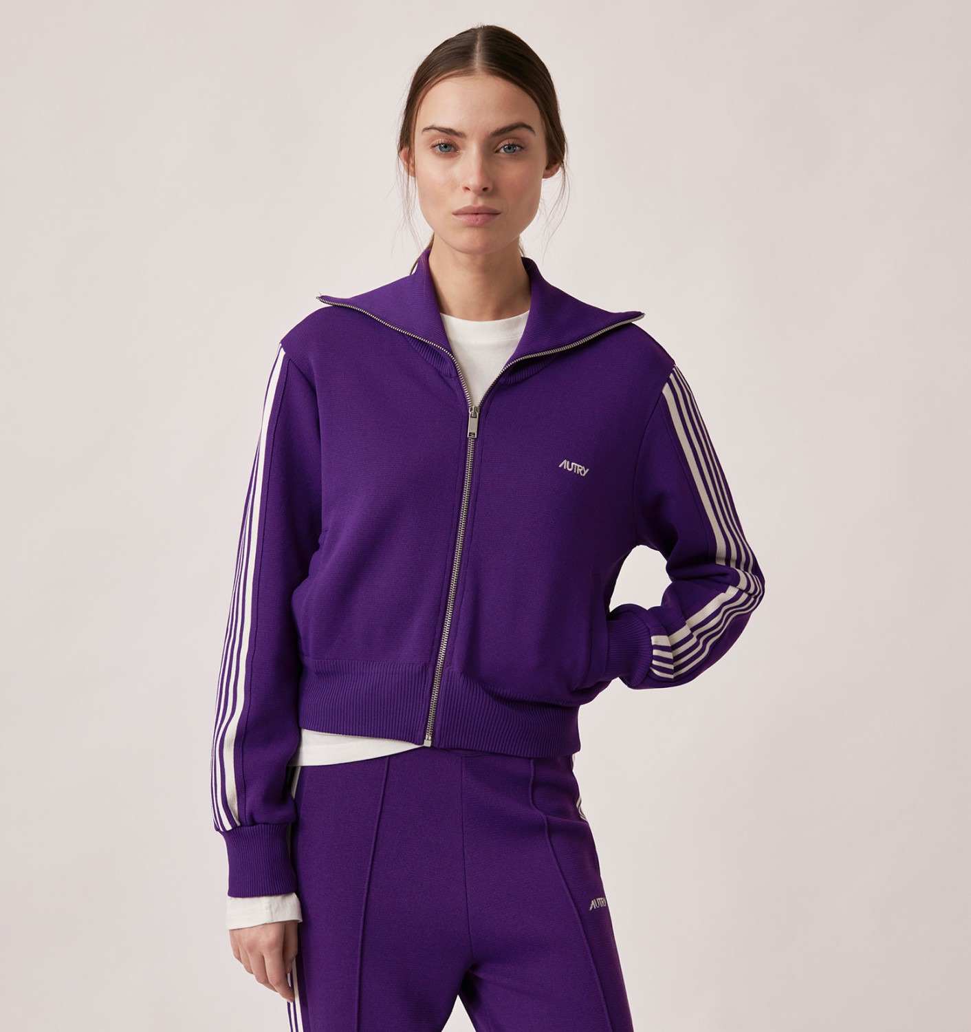 KNITTED TENNIS VISCOSE ZIP JACKET WOMAN - 2
