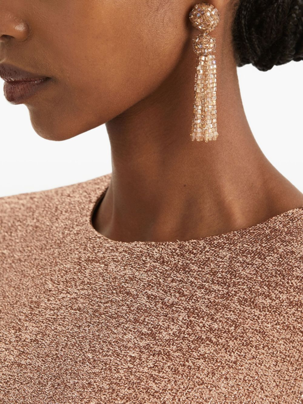 beaded tassel earrings - 2