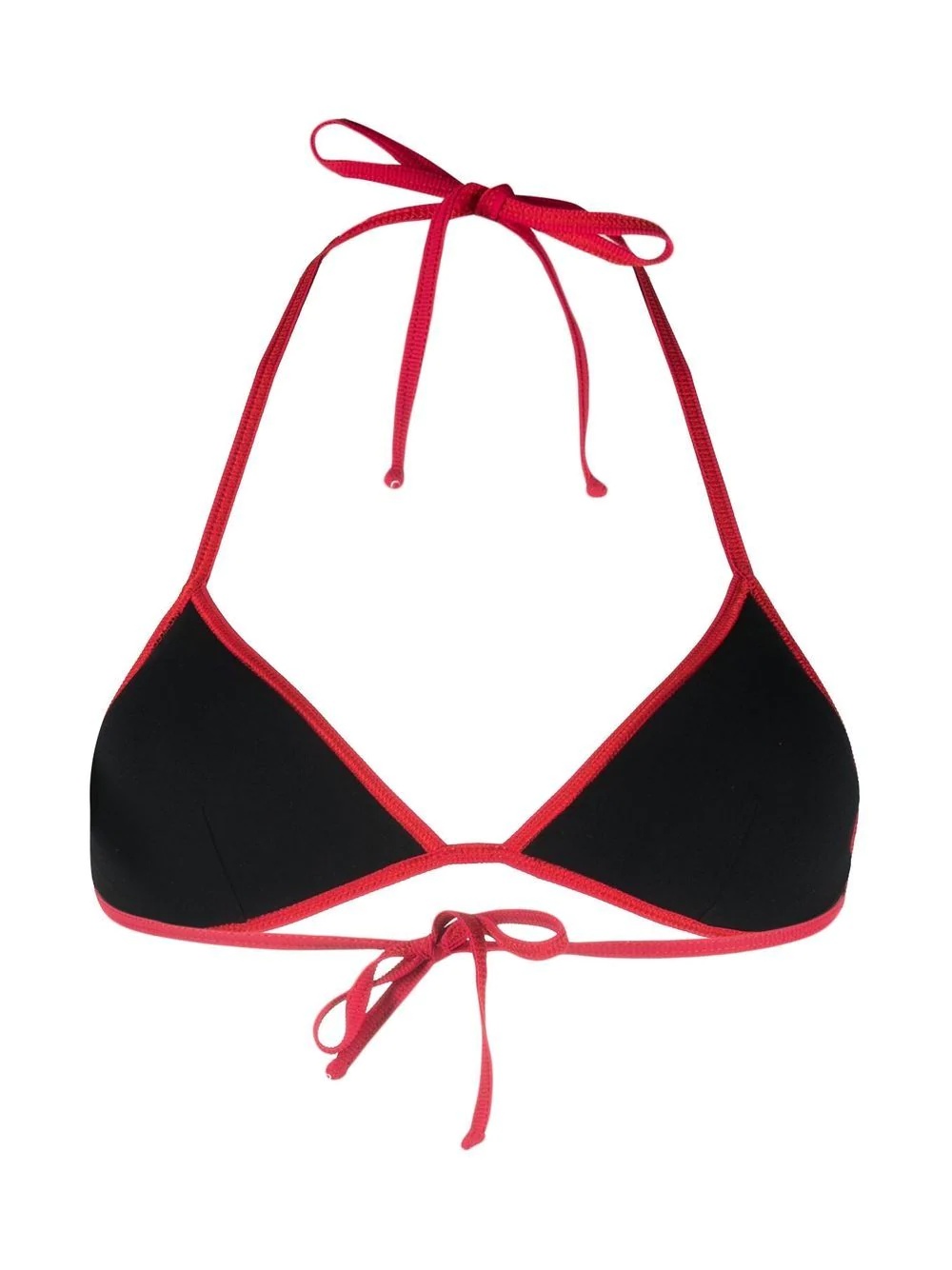 logo-patch halterneck bikini top - 2