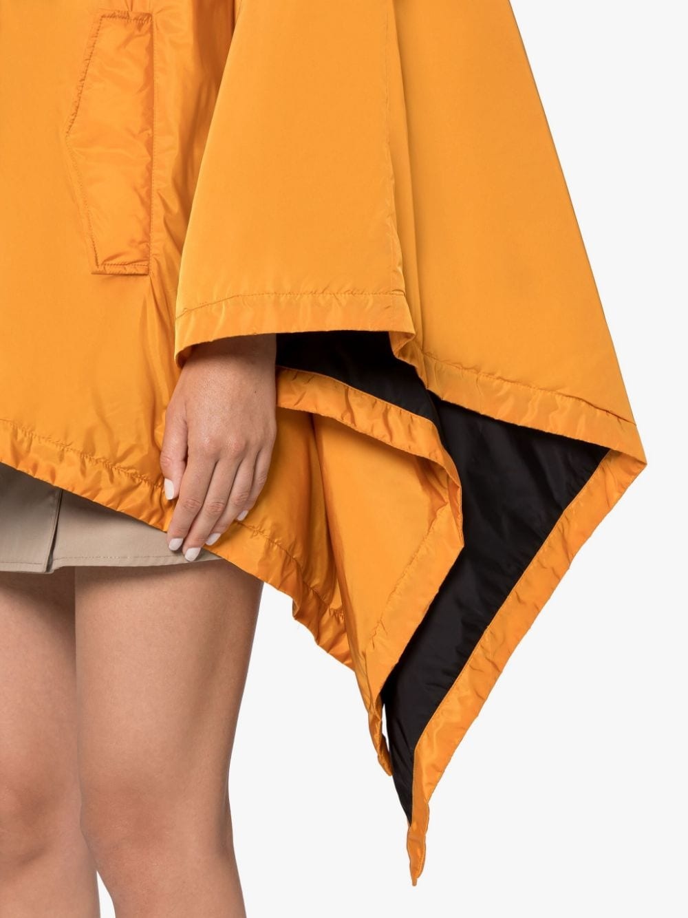 SIMA POP ORANGE NYLON HOODED PONCHO - 6