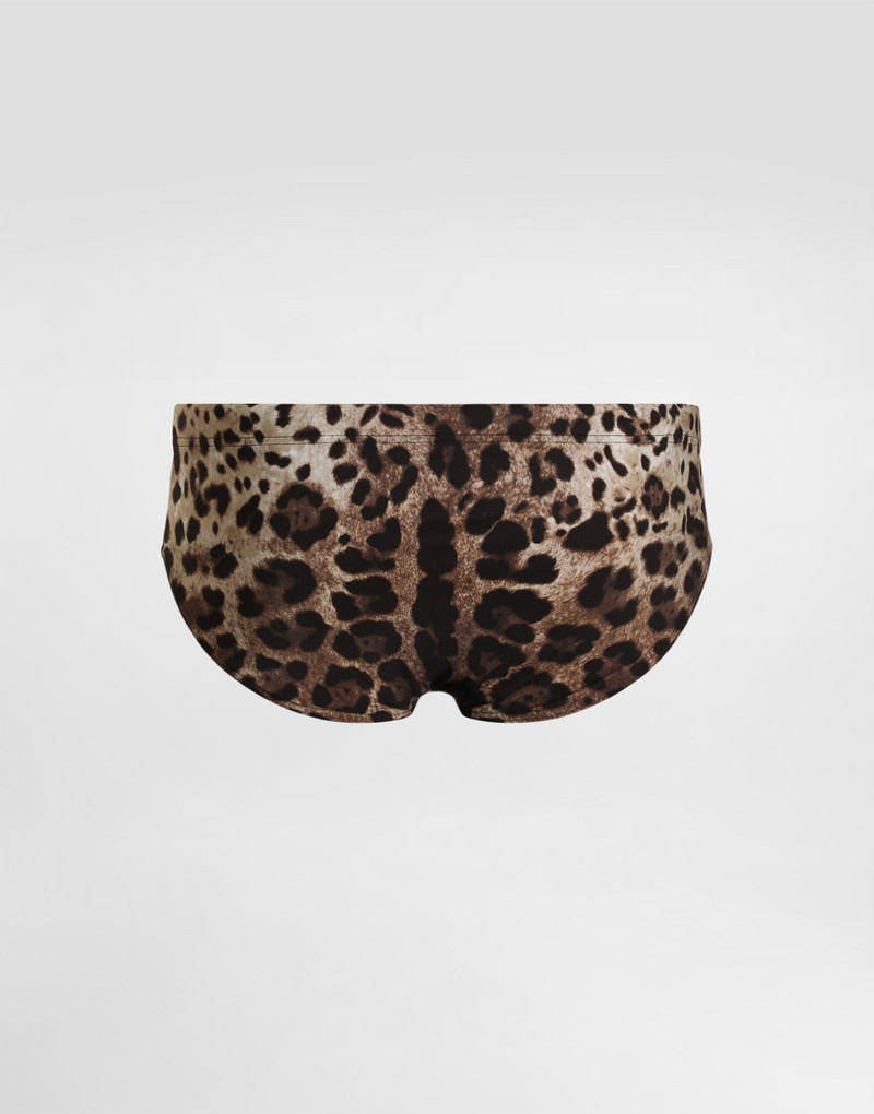Dolce & Gabbana Leopard-print swim briefs with high-cut leg outlook