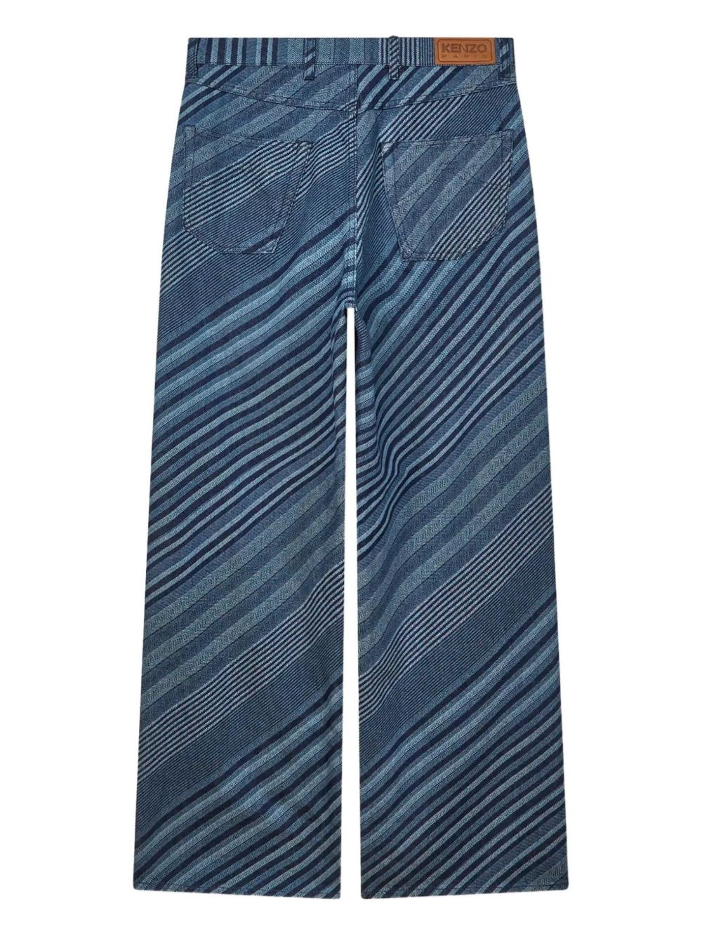 DIAGONAL STRIPE COTTON TROUSERS - 4