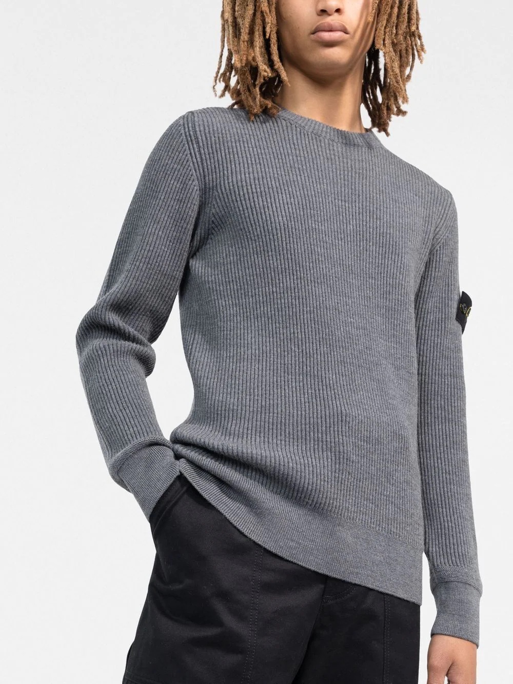 Compass-patch ribbed-knit jumper - 3