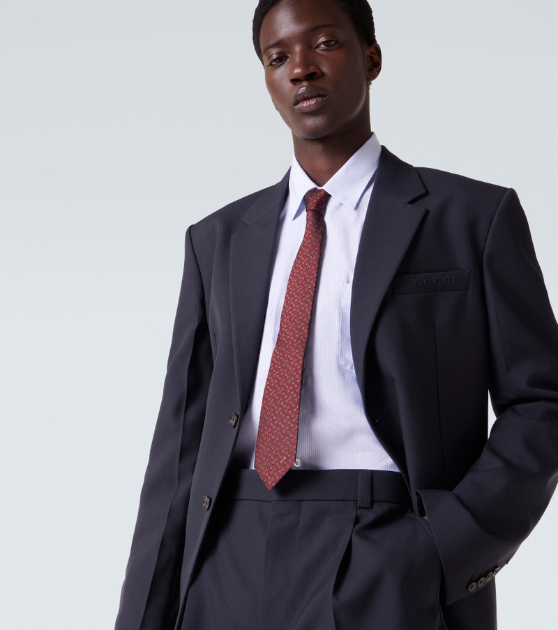 GUCCI Horsebit silk jacquard tie outlook