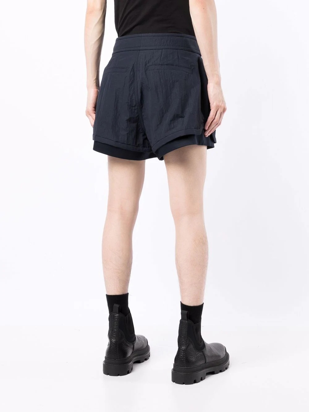 crease-effect pleated shorts - 7
