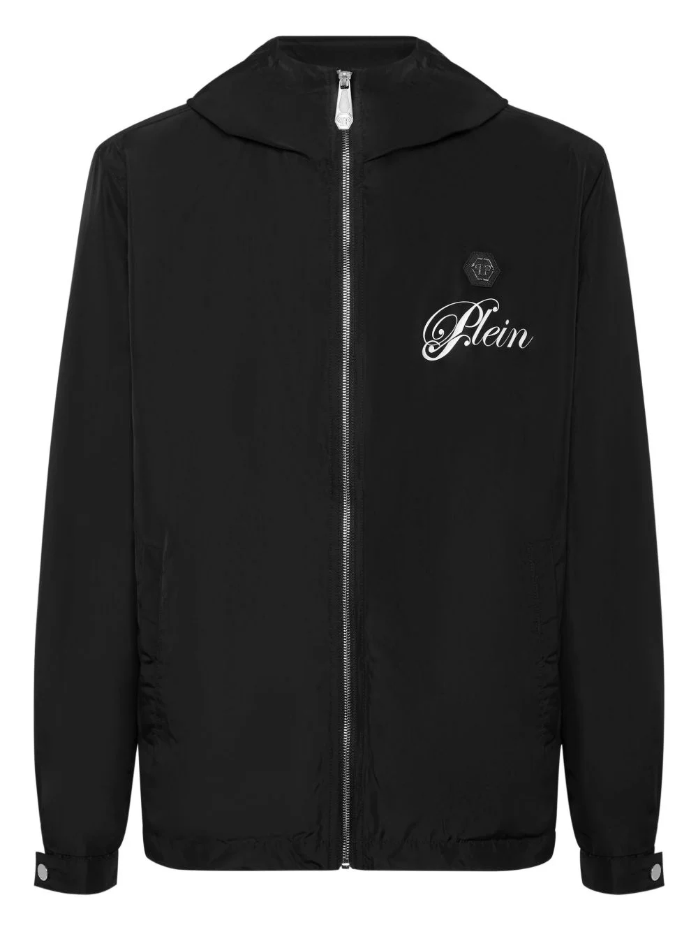 hooded logo-print windbreaker - 1