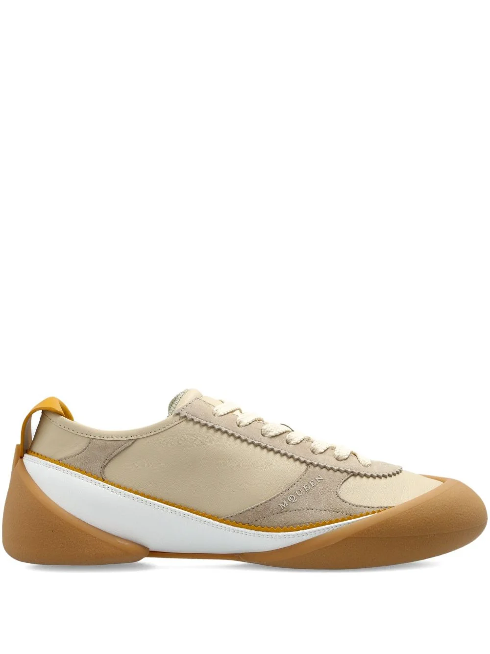 leather panelled sneakers - 1