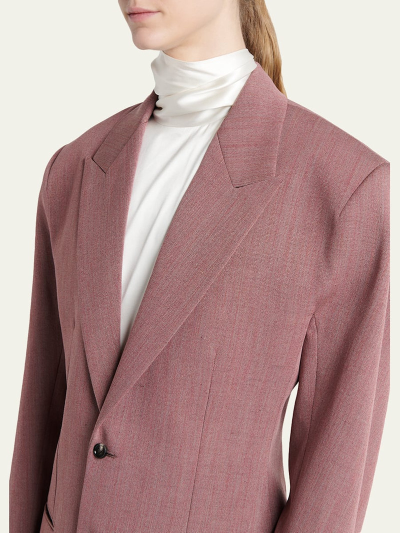 Oversized Wool-Linen Single-Breasted Jacket 5