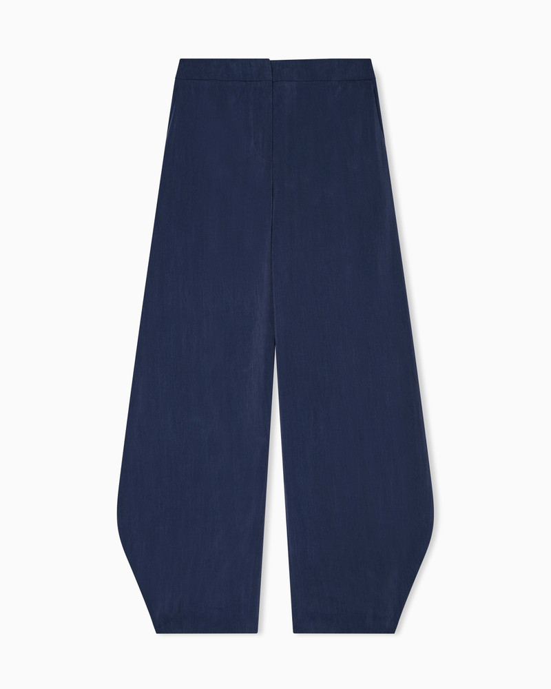 WASHED SILK TROUSERS WITH ROUNDED HEM 1
