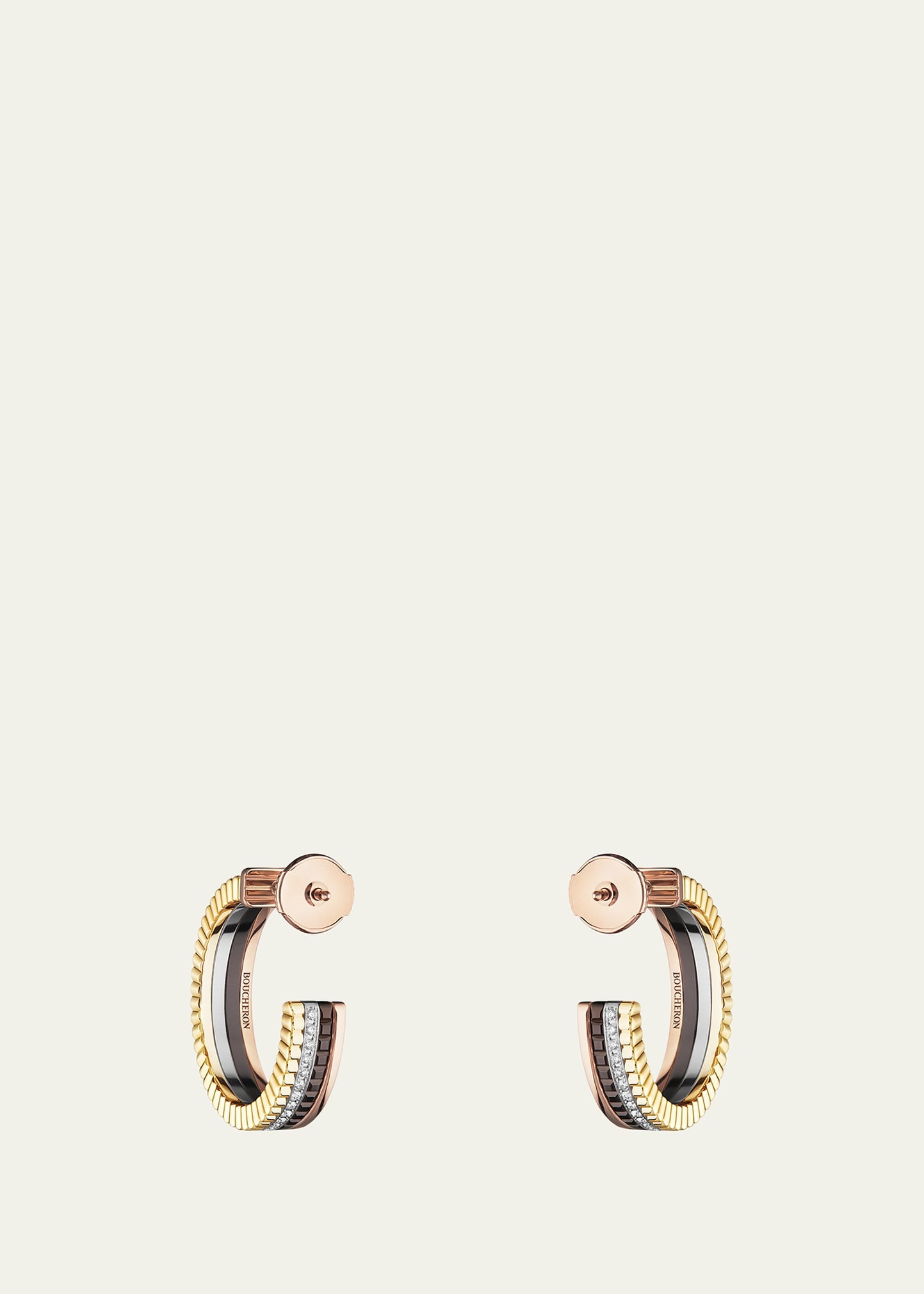 Quatre Classique XS Diamond Hoop Earrings - 3