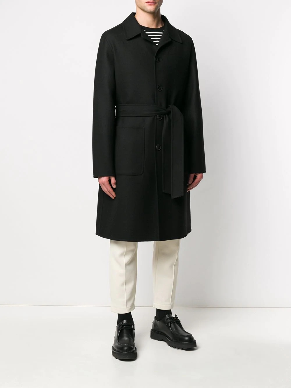 unstructured belted car coat - 3