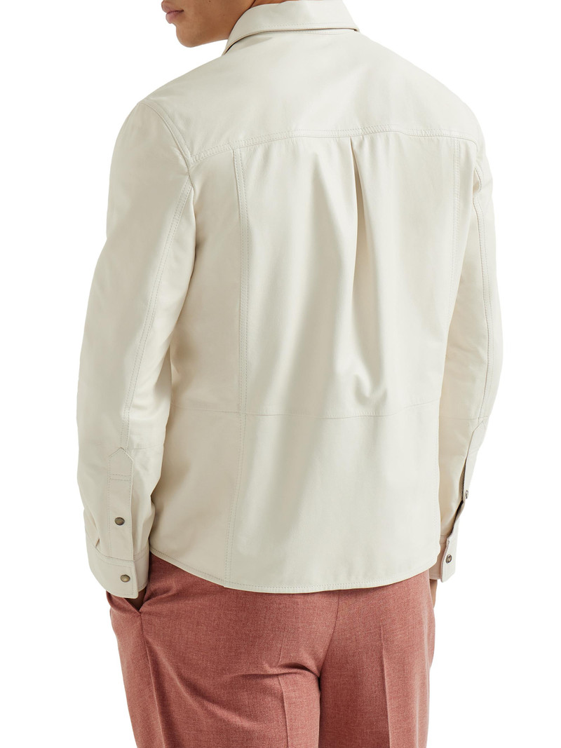 Men's Calfskin Overshirt - Ivory 3