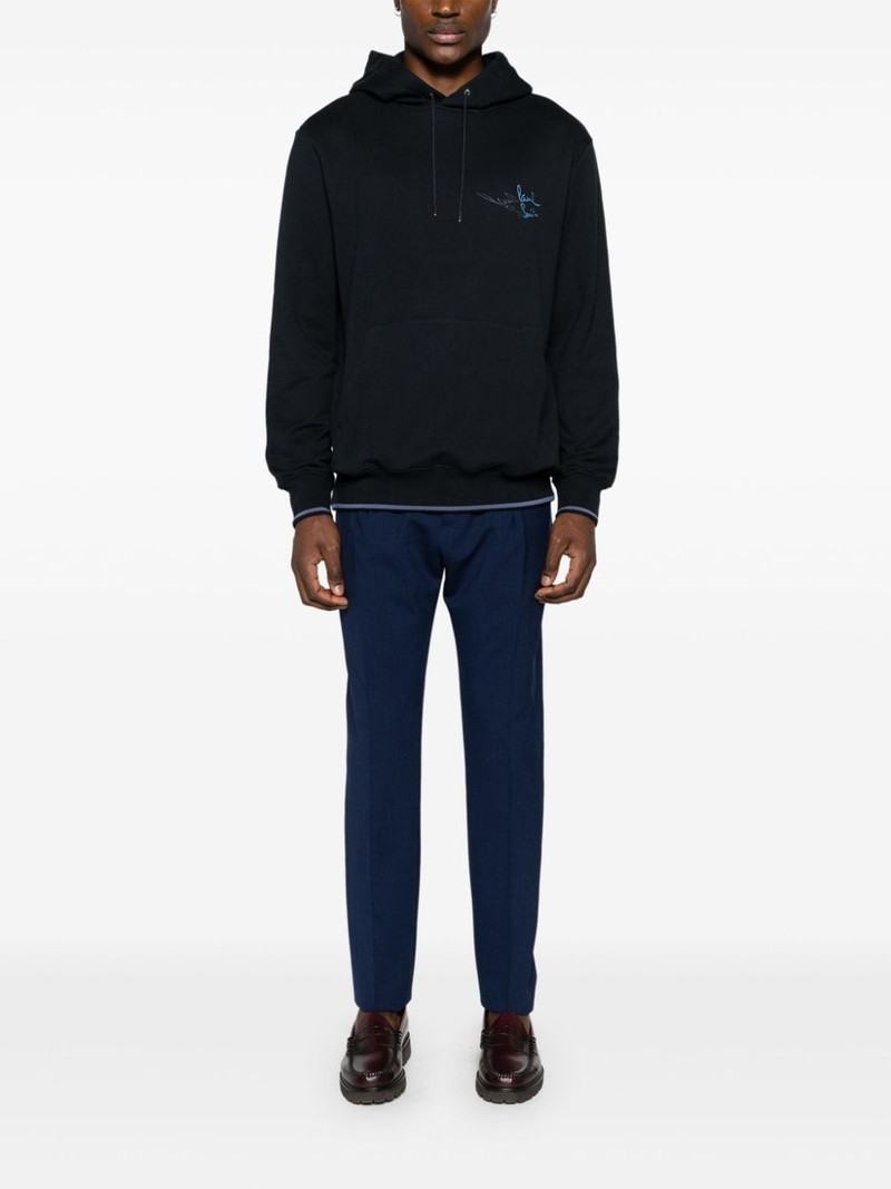 Paul Smith logo-embroidered organic cotton hoodie outlook