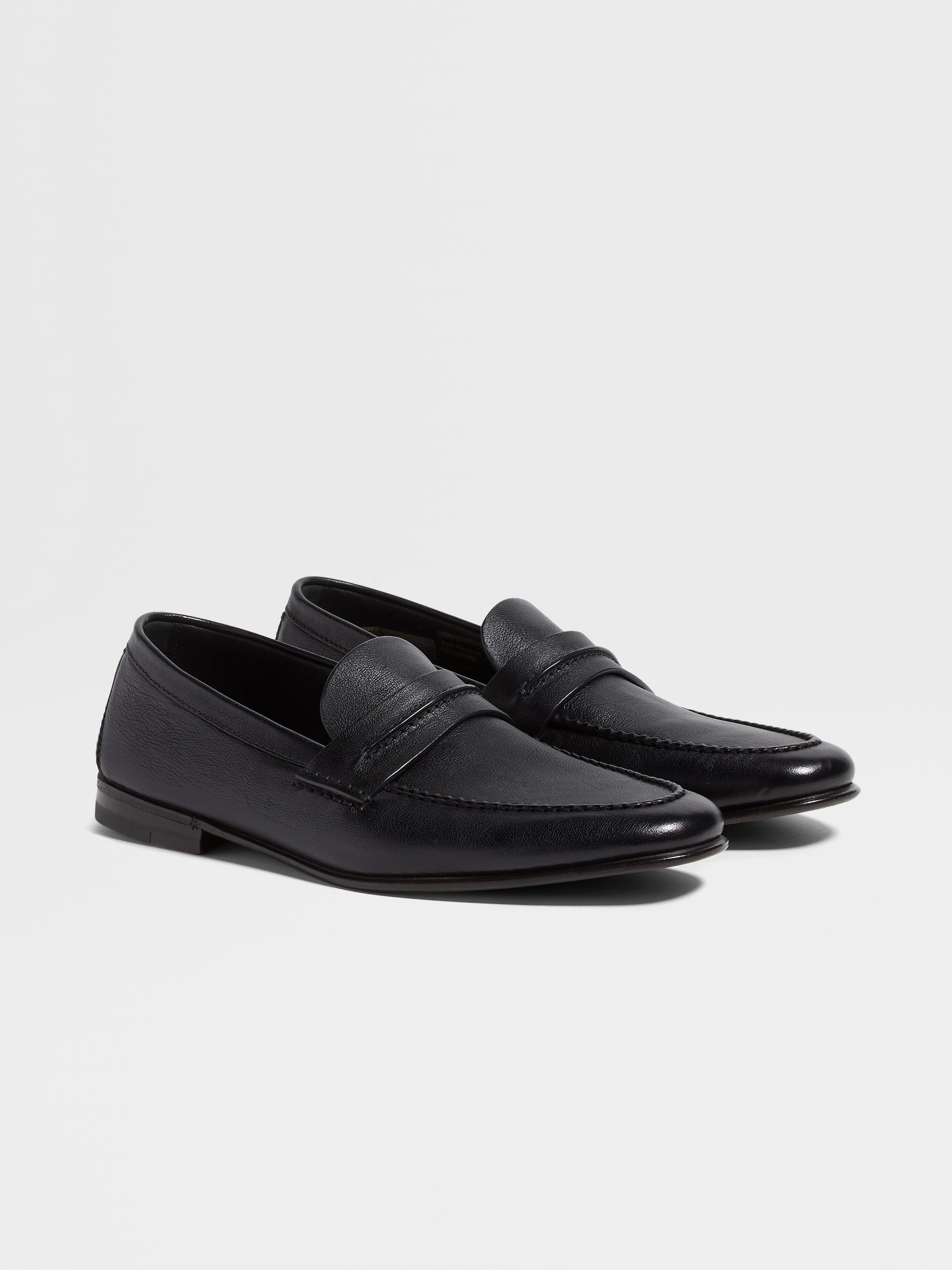 BLACK NATURAL GRAIN LEATHER MOCASSIN LOAFER - 3