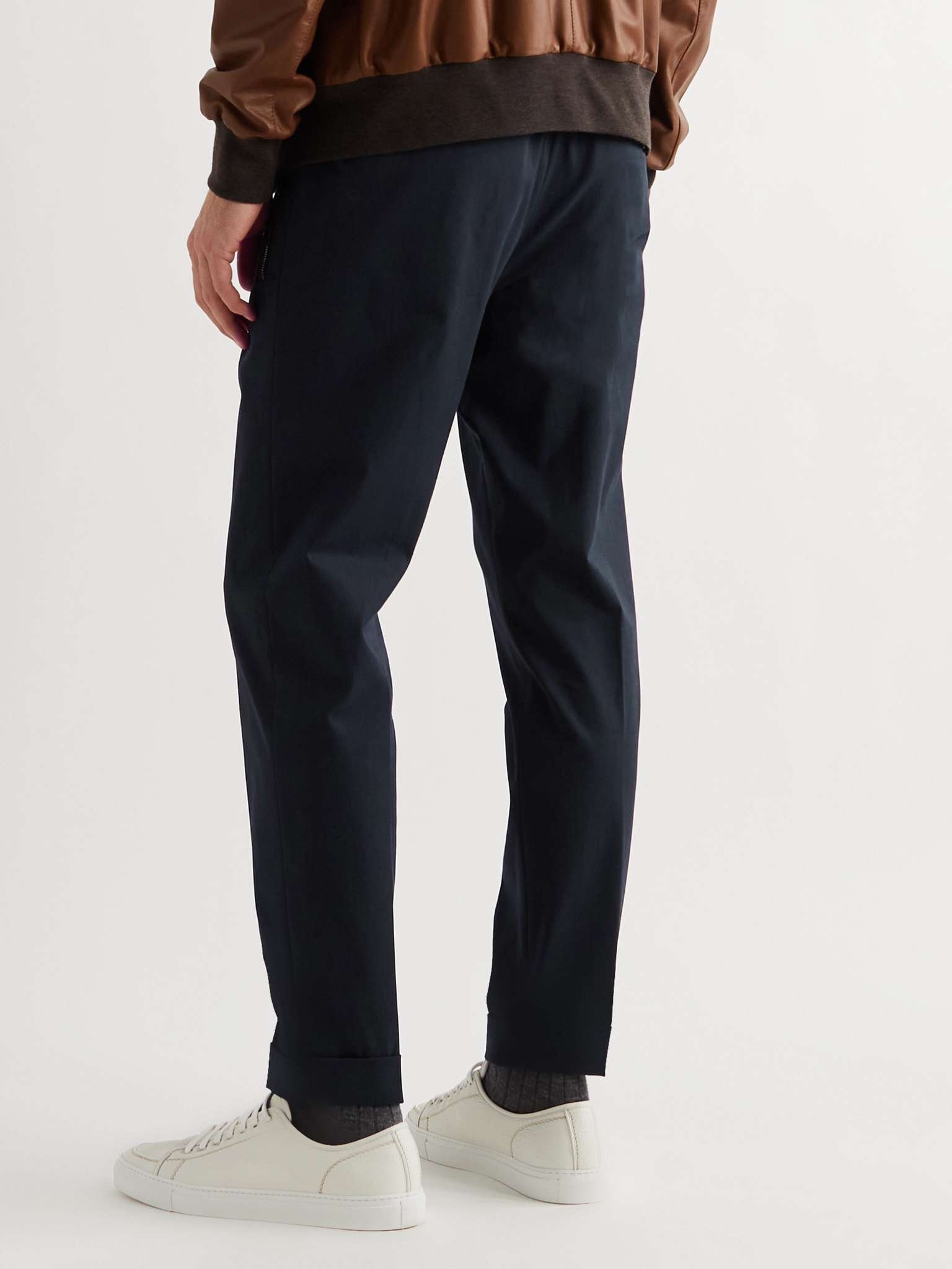 Slim-Fit Tapered Stretch-Cotton Twill Trousers - 4