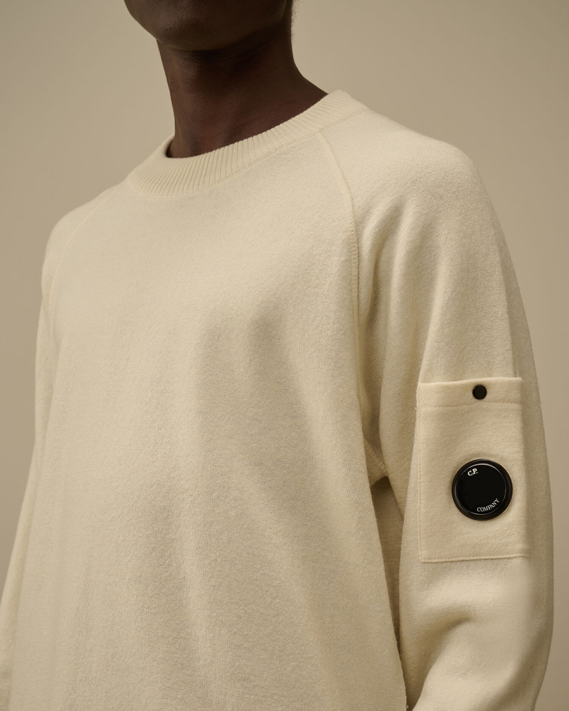 Merino Wool Felted Crewneck Lens Sweater 5