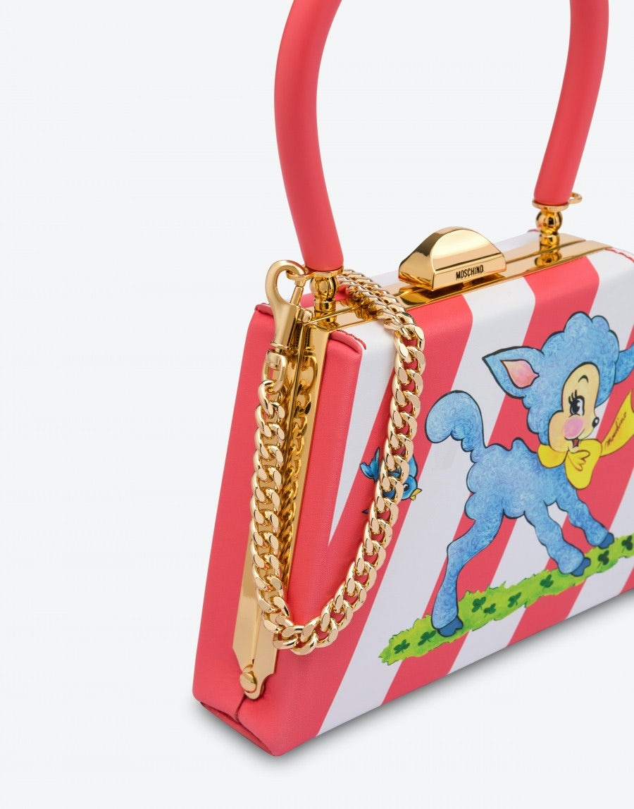 PRINTED CALFSKIN TRAPEZE BAG - 4
