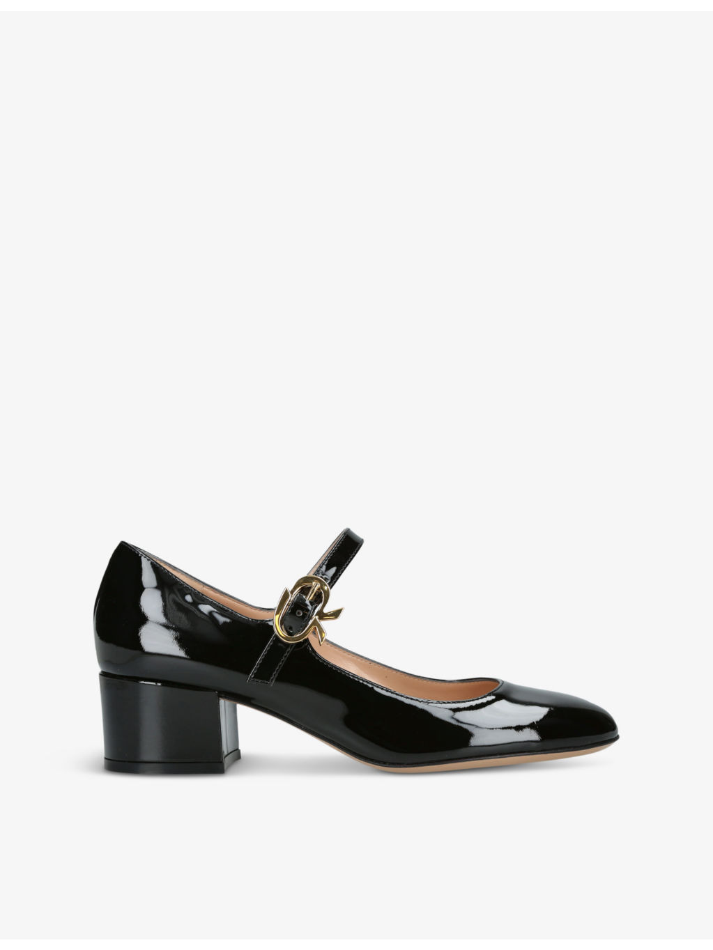 Mary Ribbon Vernice patent-leather heeled courts - 1