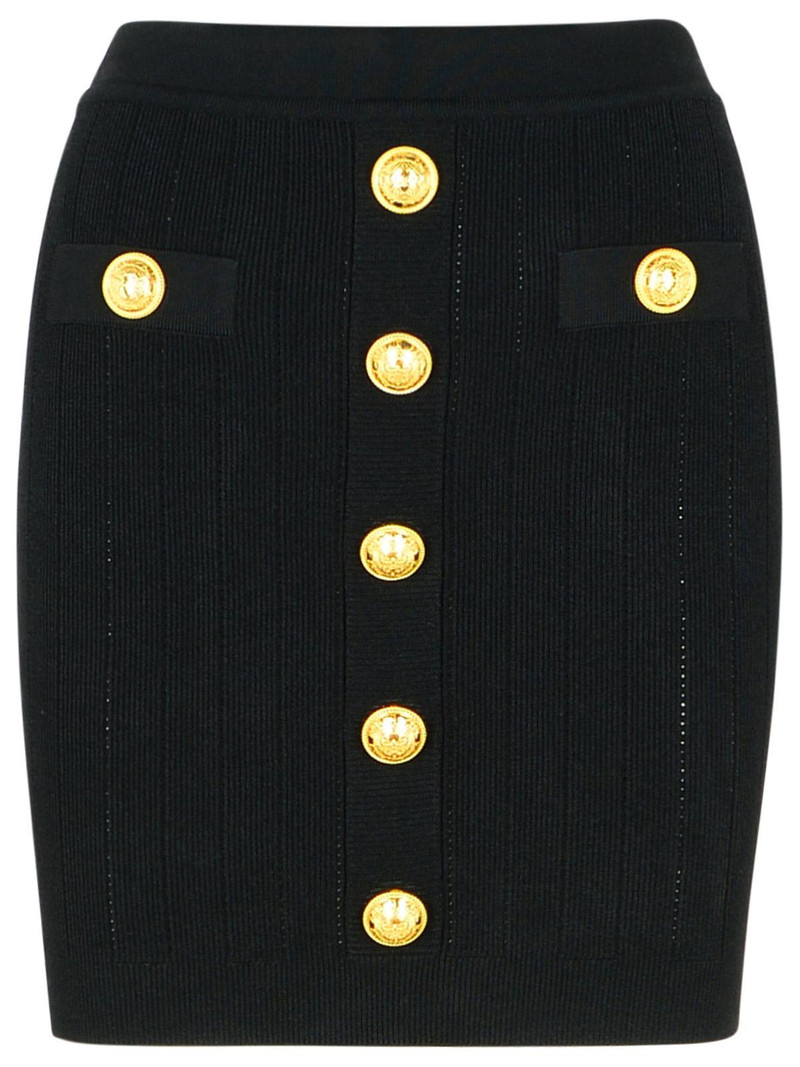 Balmain Black Viscose Blend Miniskirt Women - 1