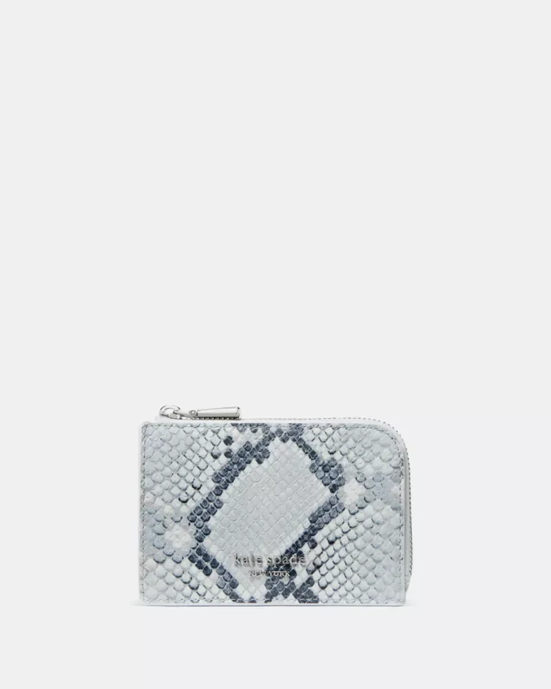 Snake Embossed Mini Zip Card Case - 1