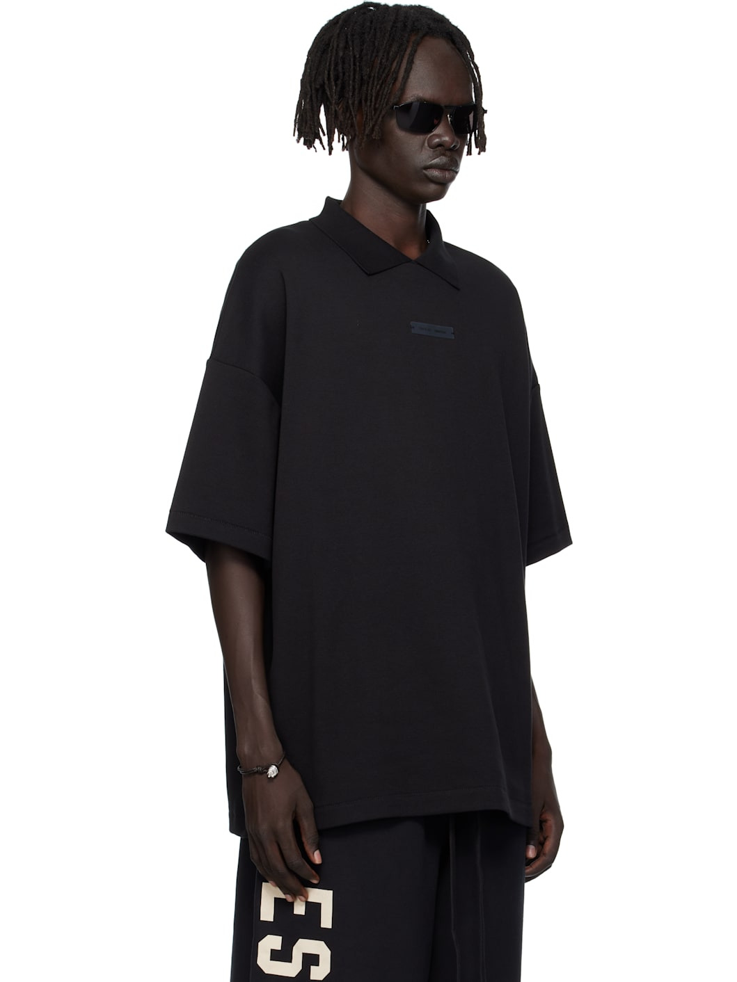 Black 90s Fit Piqué Short Sleeve Polo - 2
