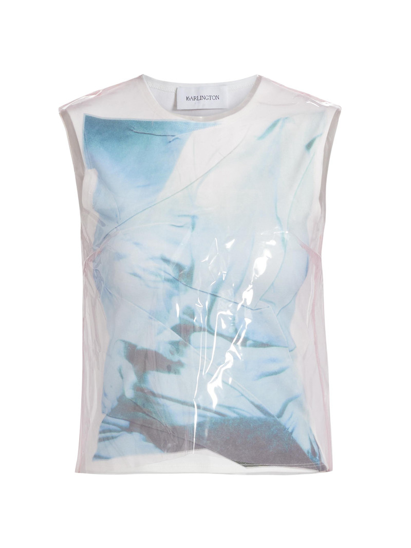 Women's Tarano Printed Film Top - Blue Print Pink 1