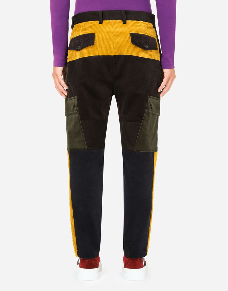 Velvet patchwork cargo pants - 2