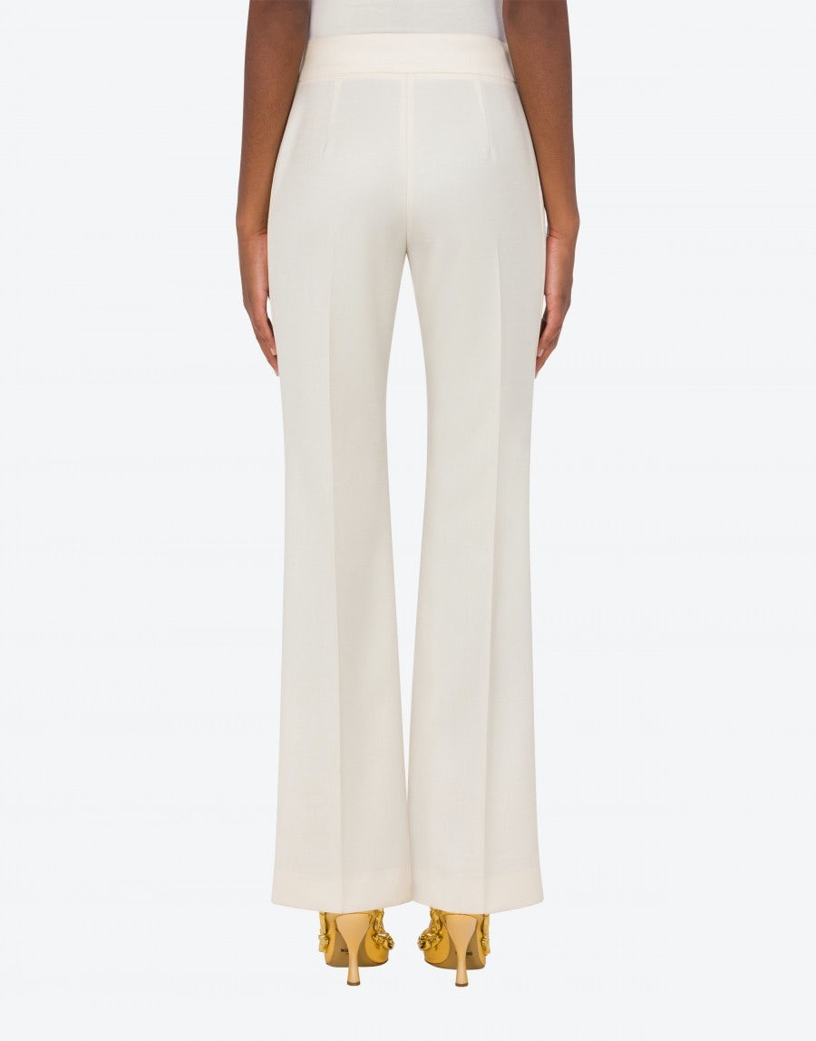 FAUCET DETAILS WOOL TWILL TROUSERS - 3