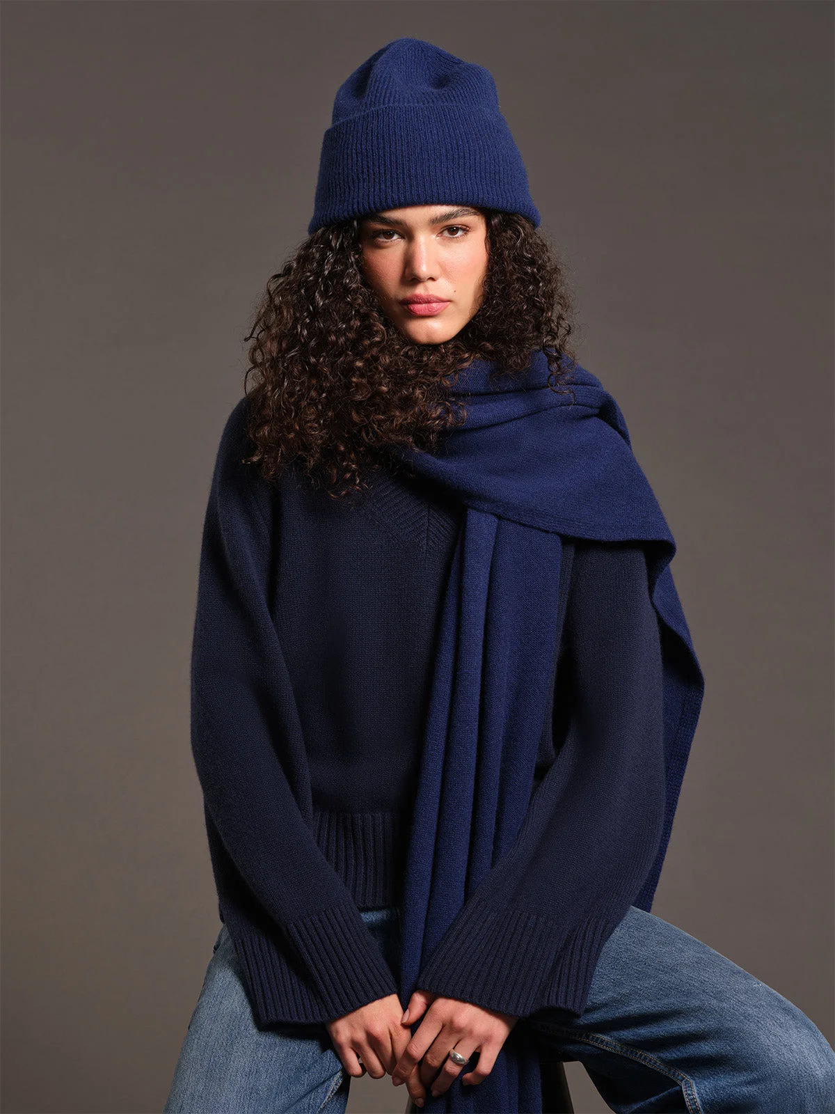 Waverly: 100% Cashmere Blanket Scarf - 1