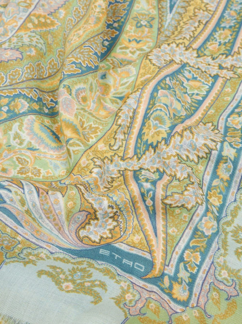 Etro paisley-print frayed-edge scarf outlook
