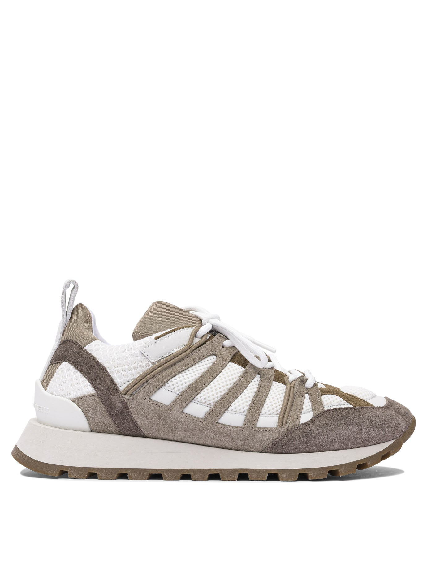 Brunello Cucinelli Suede And Techno Fabric "runners" Sneaker With Shiny Loop Detail - 1