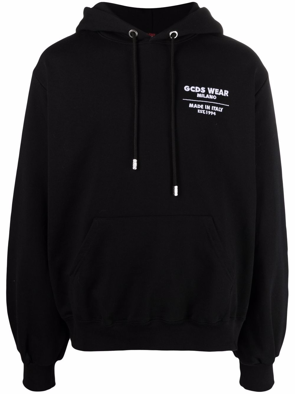 rear logo patch hoodie - 1