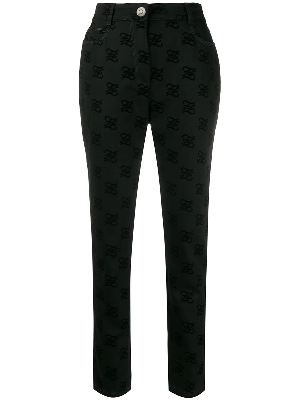 Karligraphy motif all-over logo trousers - 1