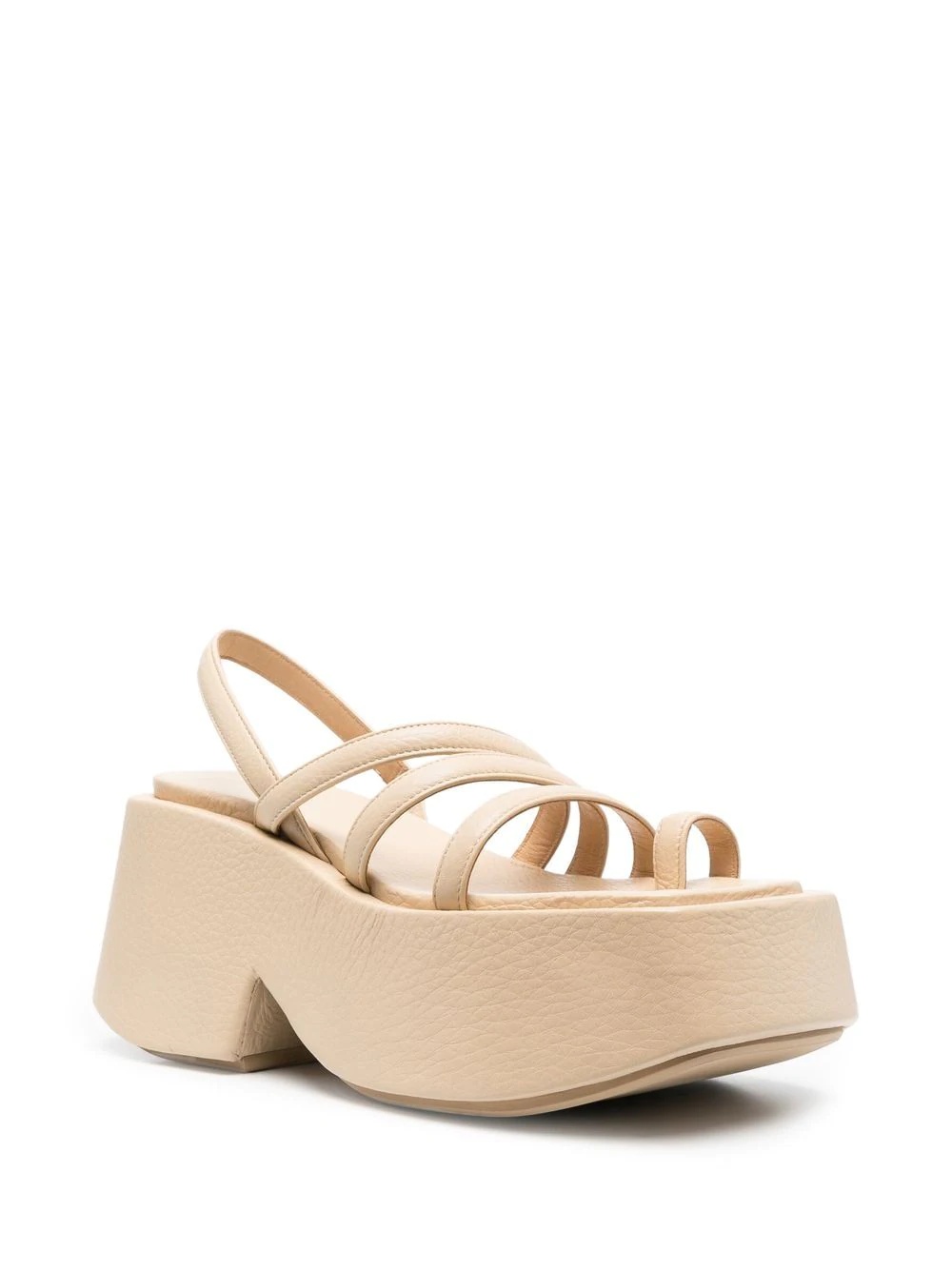 strappy platform leather sandals - 3