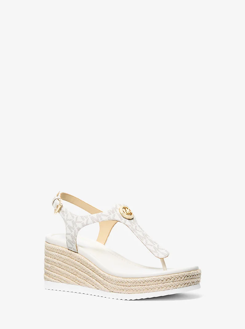 Val Signature Logo Thong Wedge Sandal - 1