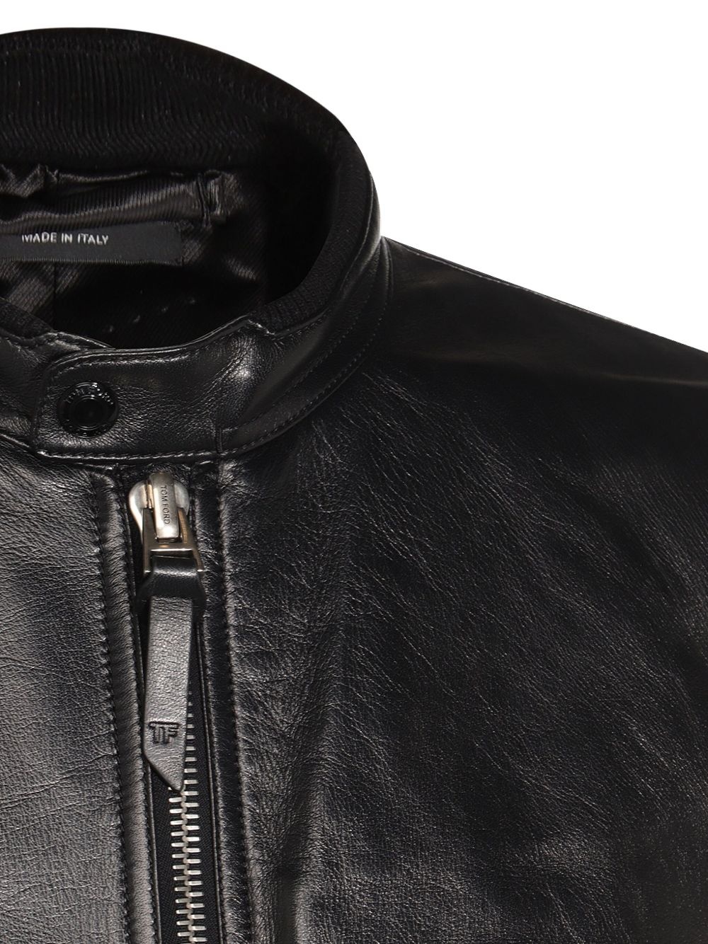 zip-front leather jacket - 3
