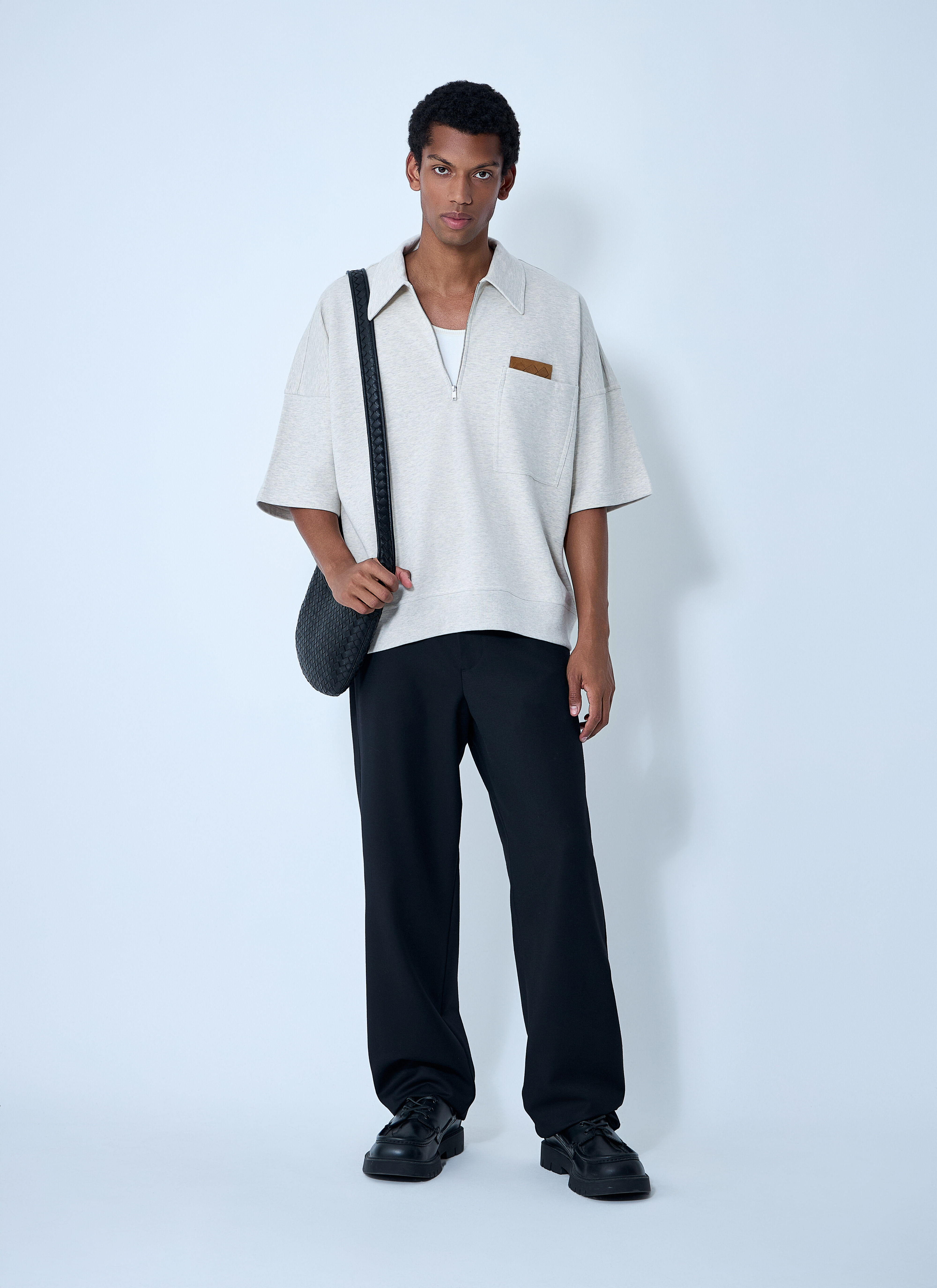 Double Cotton Melange Polo - 2