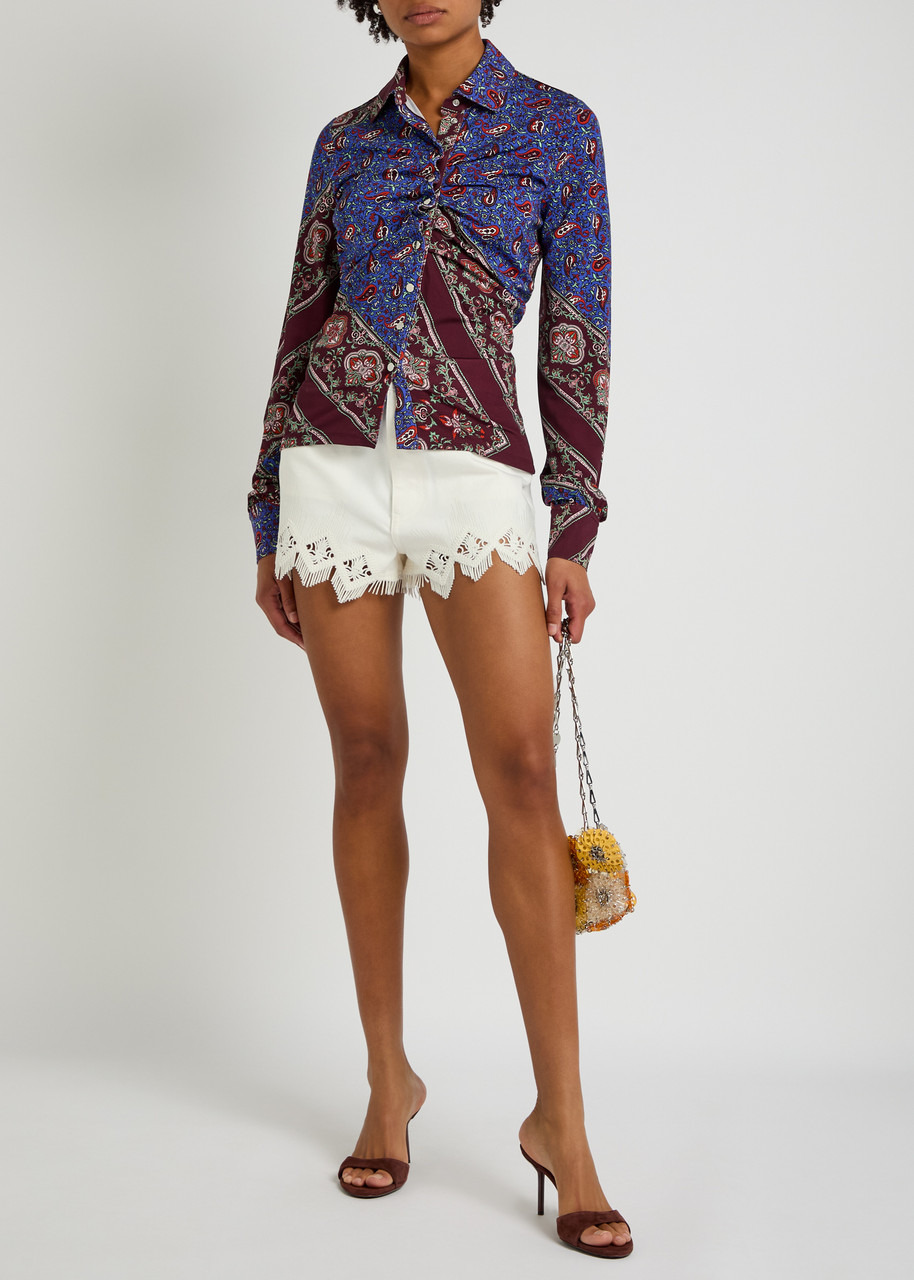 Rabanne Embroidered Denim Shorts - 4