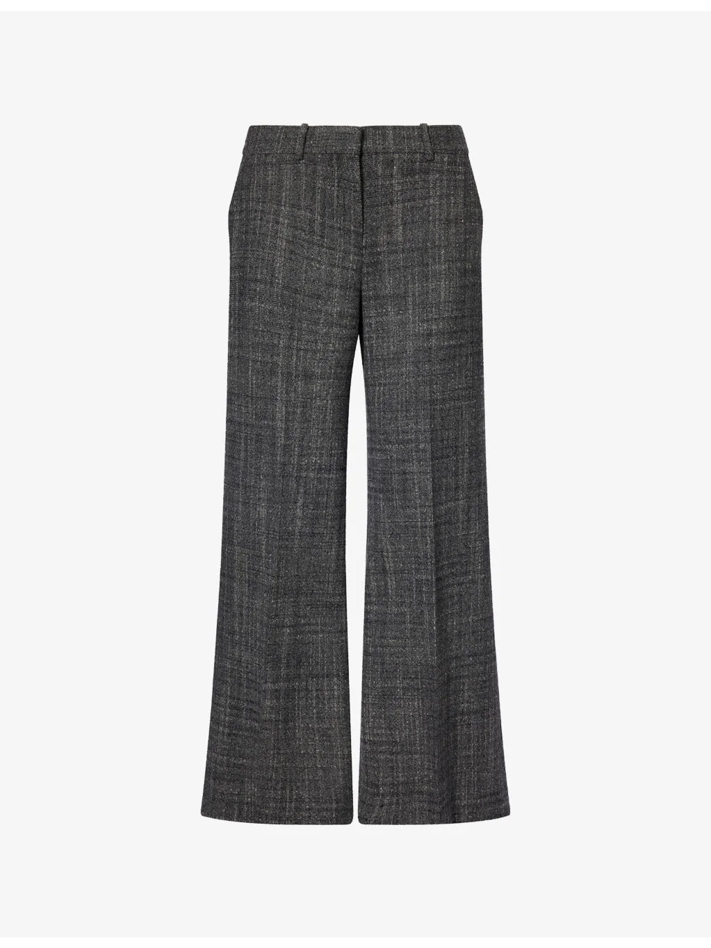 Pressed-Crease Wide-Leg Wool-Blend Trousers - 1