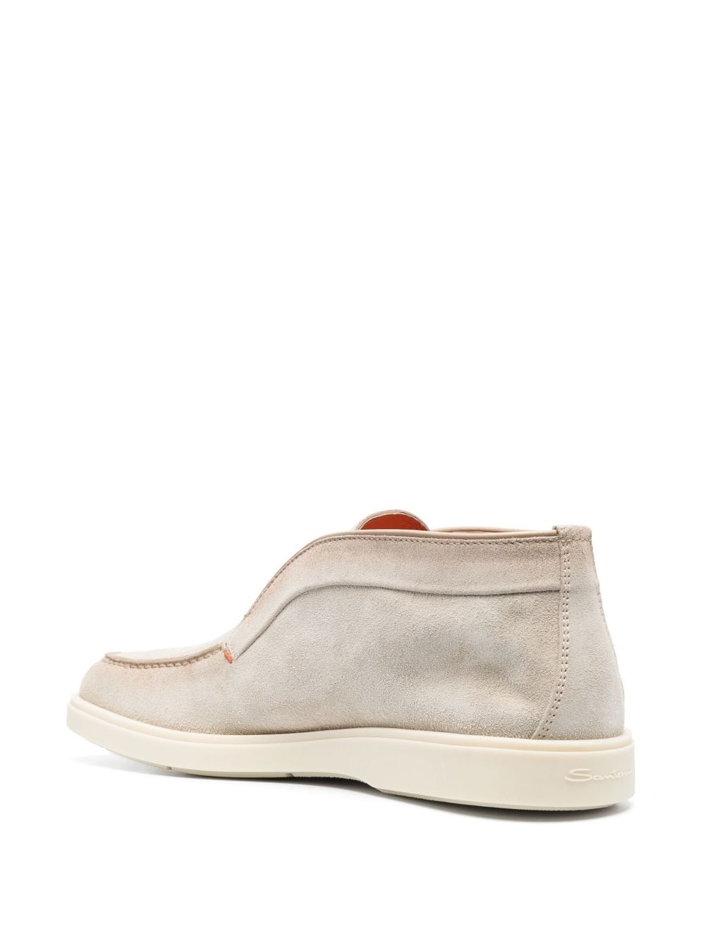 tonal-stitching leather boots - 3