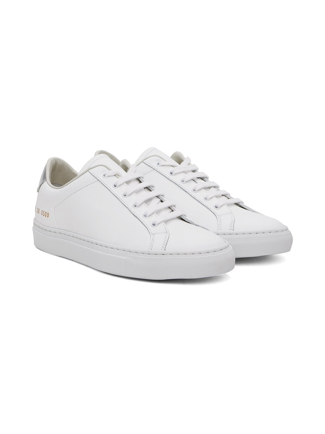 White & Silver Retro Classic Sneakers - 4