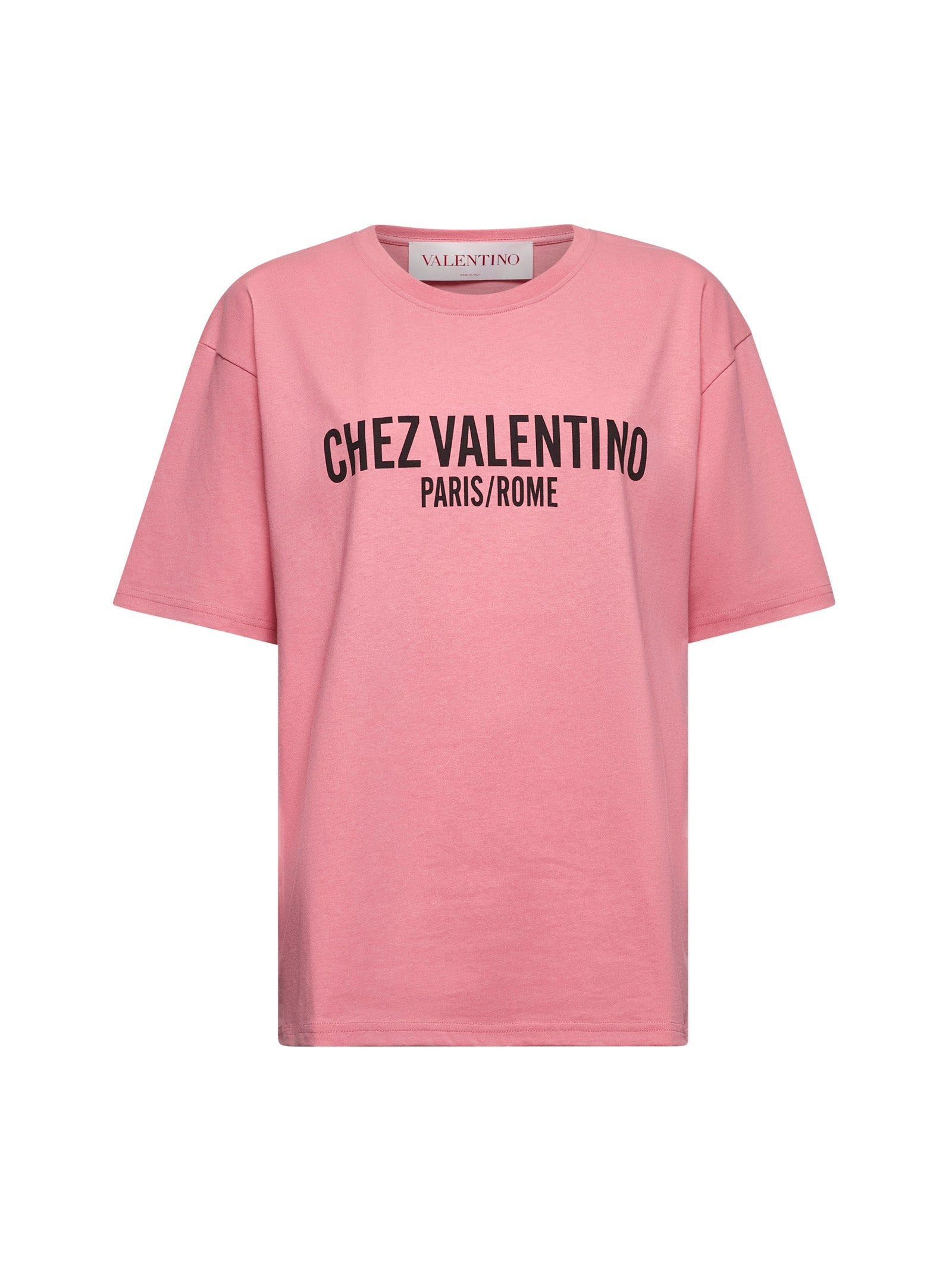 Valentino Women Pink Chez Valentino Print T-Shirt - 1