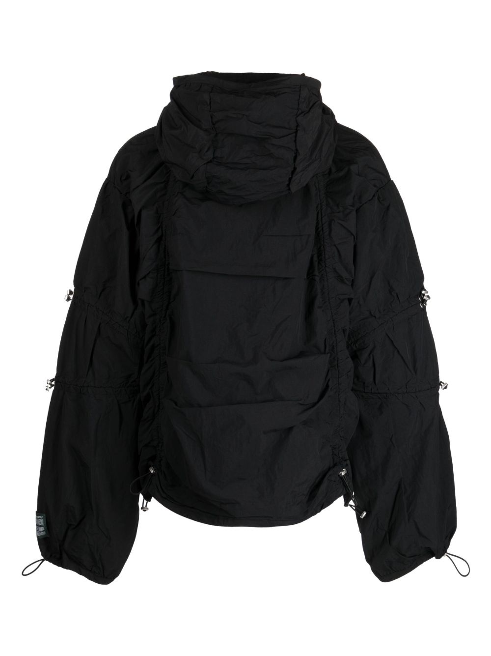 drawstring zip-up hooded jacket - 2