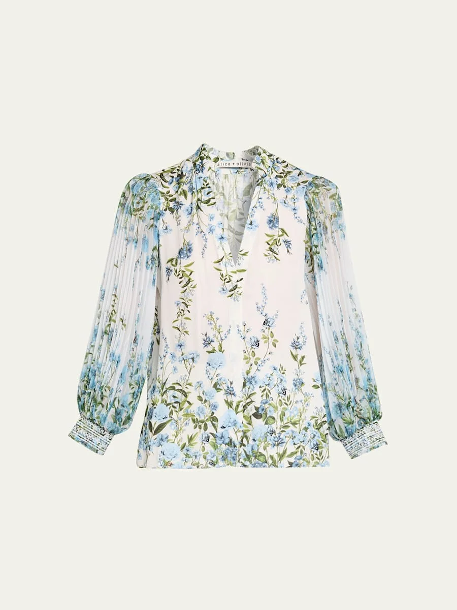 Ilan Pleated-Sleeve Blouse - 1