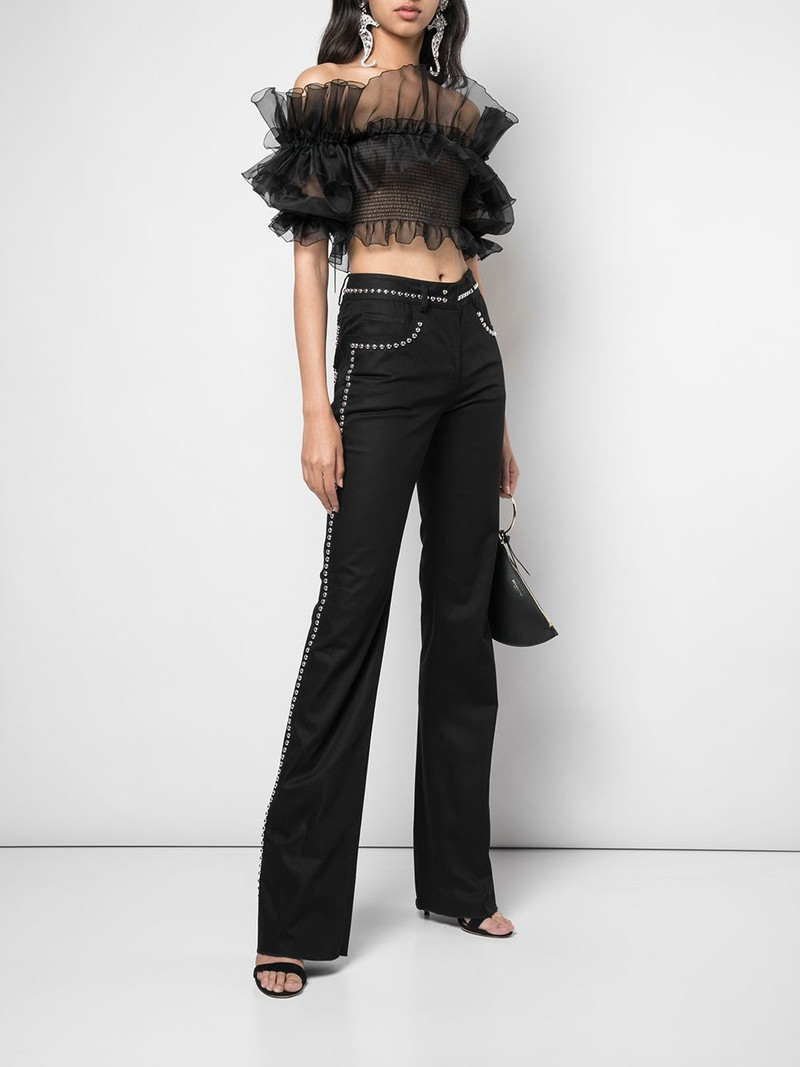 GIAMBATTISTA VALLI stud embellished flared trousers outlook
