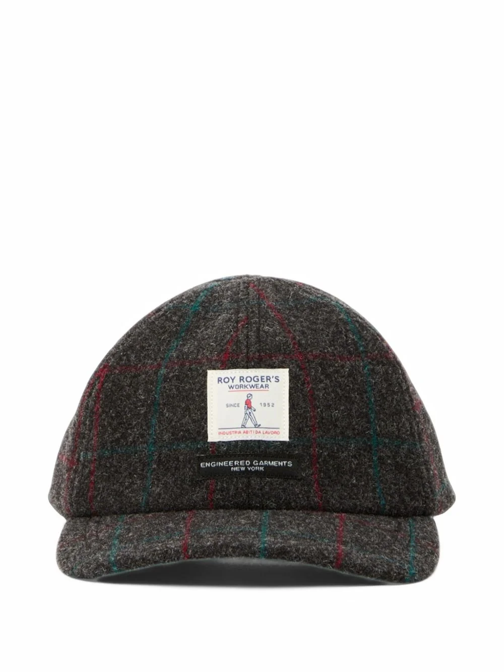 check-pattern wool cap - 1