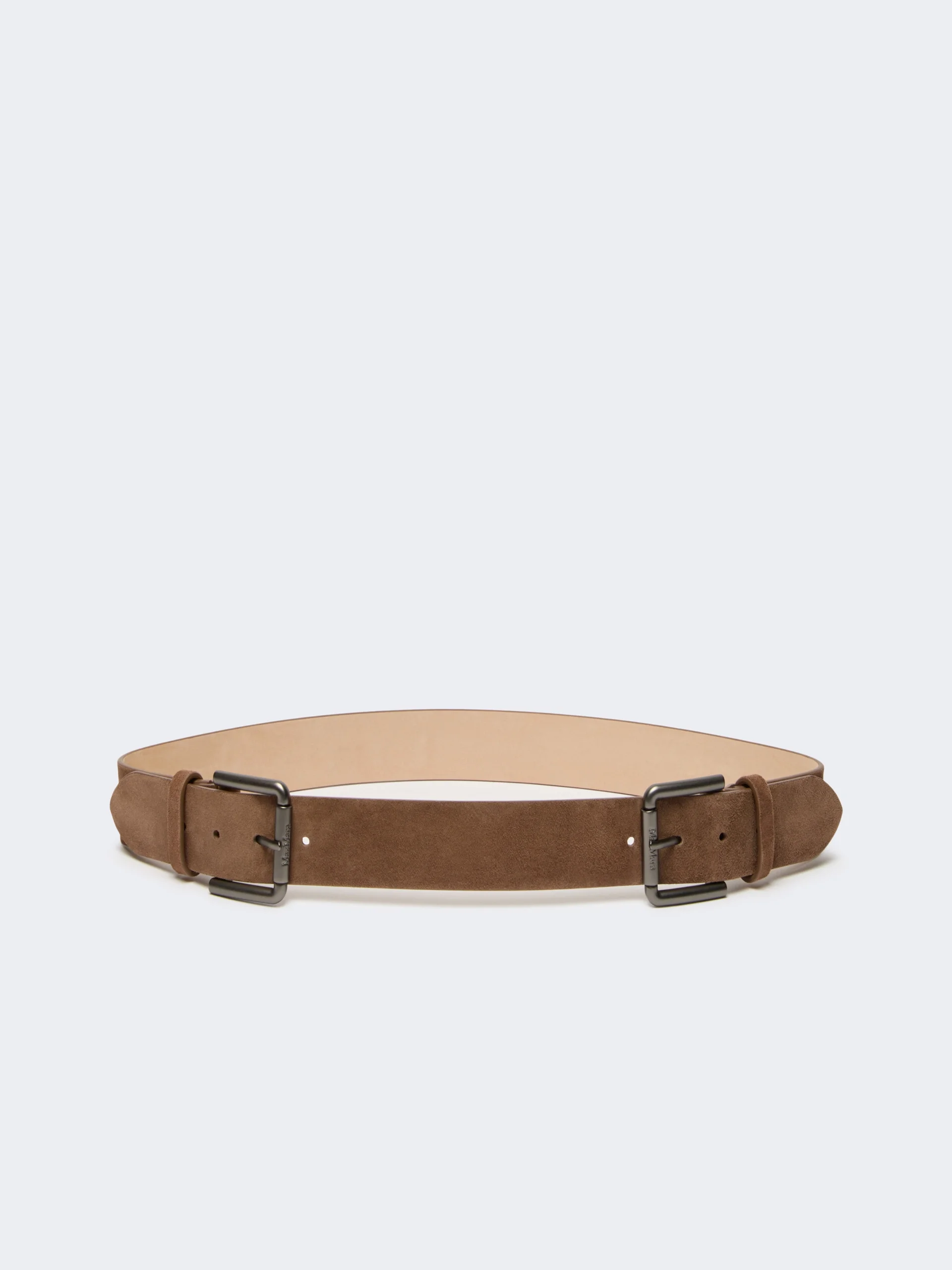 UNNO Studded leather belt - HAZELNUT BROWN - 1