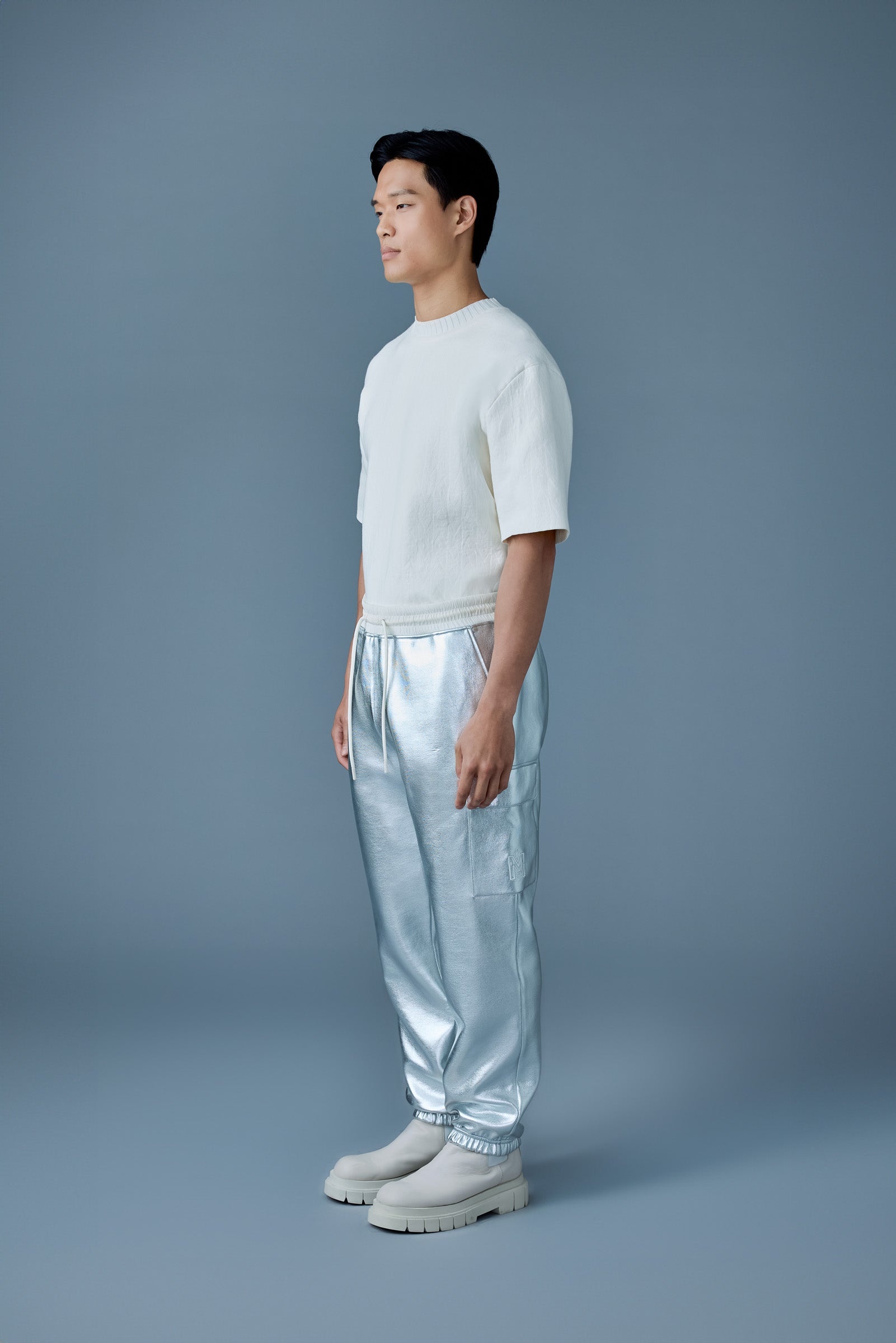 MARVIN-M Metallic double face jersey sweatpants - 3