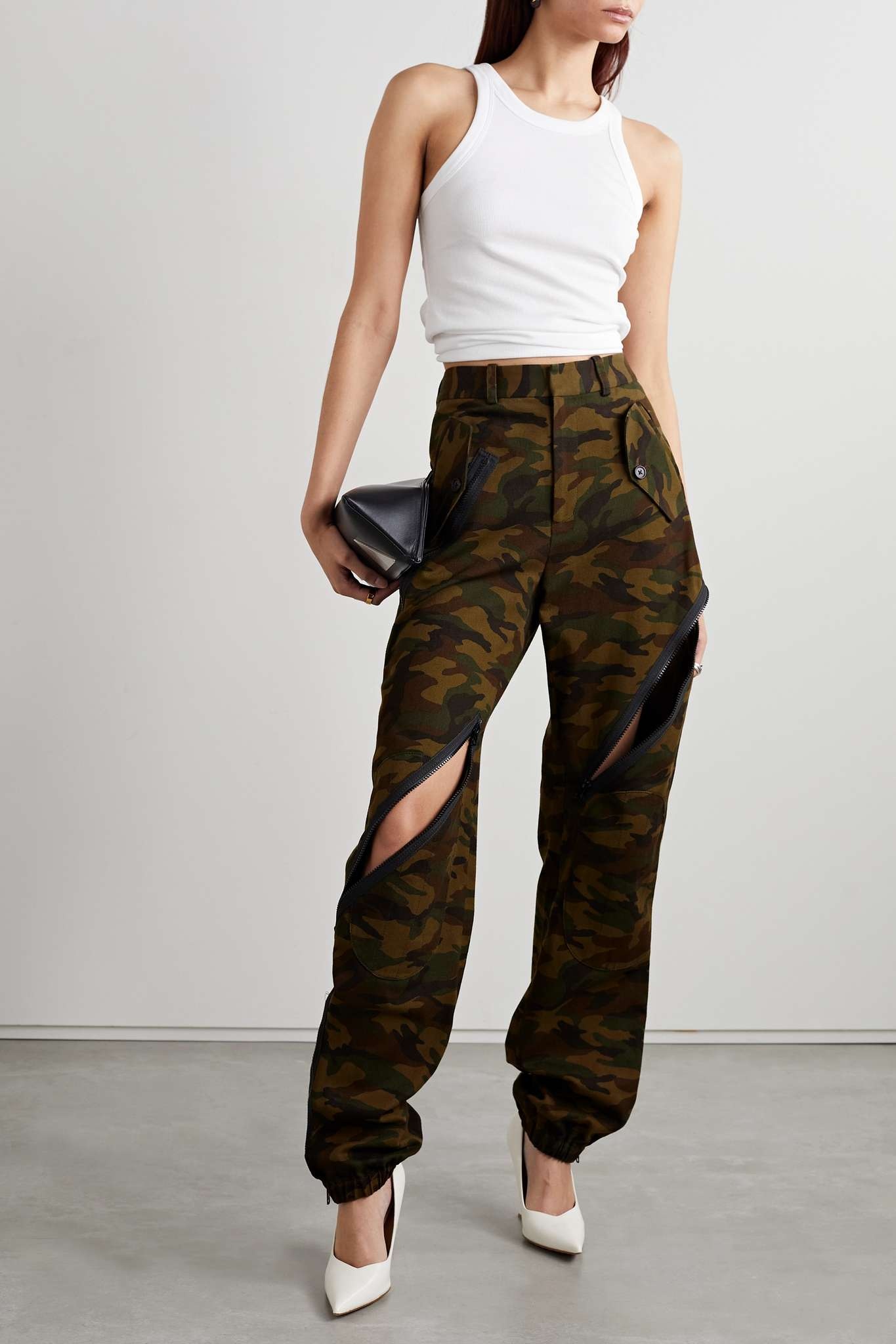 Twill tapered cargo pants