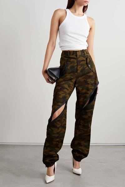 Monse Zip-detailed camouflage-print cotton-twill tapered cargo pants outlook